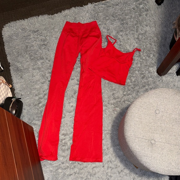 Alphalete Pants - Alphalete Vibrant Red flare leggings & tank